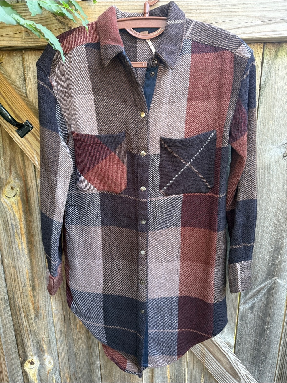 Free People Street Talk Plaid Shirt Dress